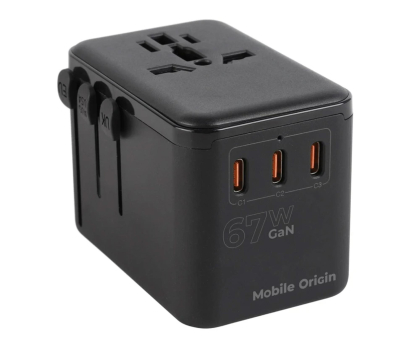 Ładowarka i akumulator Mobile Origin GaN 67W Travel Adapter PW5 EU/UK/US/AUS3x USB-C + USB-A